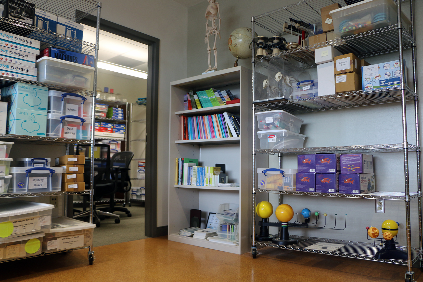 Resource Lending Library filled with STEM resource materials