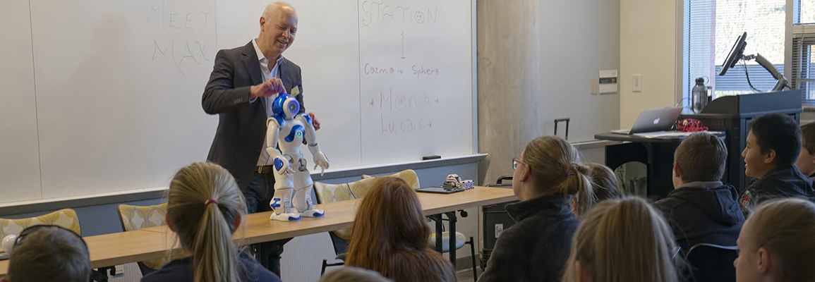 Demonstrating a robot to a class
